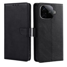 Per vivo iQOO Z9 Turbo Custodia per telefono in pelle con fibbia a ribalta e texture in vitello (nero)