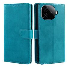 Per vivo iQOO Z9 Turbo Custodia in pelle con fibbia a ribalta e texture in vitello (blu)