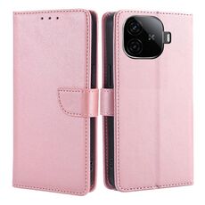Per vivo iQOO Z9 Turbo Custodia per telefono in pelle con fibbia a ribalta e texture in vitello (oro rosa)