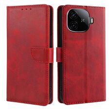 Per vivo iQOO Z9 Turbo Custodia per telefono in pelle con fibbia a ribalta con texture in vitello (rosso)