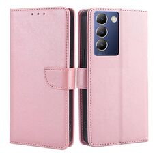 Per vivo Y100 5G IDN Custodia per telefono in pelle con fibbia a ribalta con texture in vitello (oro rosa)