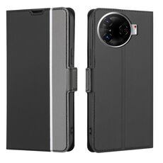 Per Tecno Camon 30 Pro 5G Custodia in pelle con pulsanti laterali e texture in twill (nero)