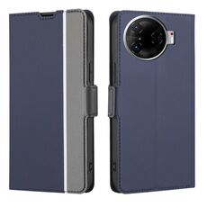 Per Tecno Camon 30 Pro 5G Custodia in pelle con pulsanti laterali e texture in twill (blu)