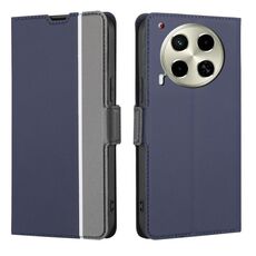 Per Tecno Camon 30 Twill Texture Custodia in pelle con bottoni laterali (blu)