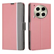 Per Tecno Camon 30 Twill Texture Custodia in pelle con bottoni laterali (rosa)
