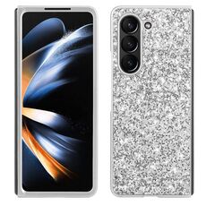Per Samsung Galaxy Z Fold6 Custodia per telefono in TPU antiurto con polvere glitterata (argento)