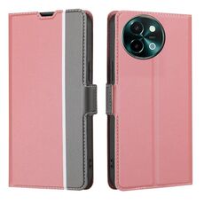 Per vivo Y38 5G / T3x Custodia per telefono in pelle con pulsanti laterali con trama in twill globale (rosa)
