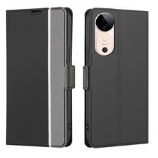 Per vivo S19 Twill Texture Custodia in pelle con pulsanti laterali (nero)