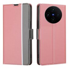 Per vivo X100s Twill Texture Custodia in pelle con pulsanti laterali (rosa)