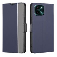 Per vivo Y28 4G Custodia in pelle con pulsanti laterali in twill texture (blu)