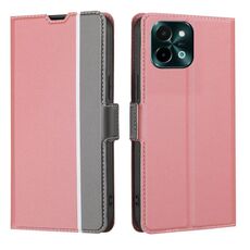 Per vivo Y28 4G Custodia in pelle con pulsanti laterali in twill texture (rosa)