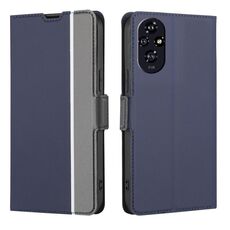 Custodia per telefono in pelle con pulsanti laterali in twill texture per Honor 200 5G (blu)