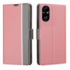 Per Honor 200 Pro 5G Custodia in pelle con pulsanti laterali in twill texture (rosa)