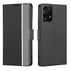 Per Honor 200 Lite 5G Custodia per telefono in pelle con pulsanti laterali in twill texture globale (nero)