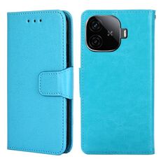 Per vivo iQOO Z9 Turbo Custodia in pelle con texture Crystal (blu cielo)