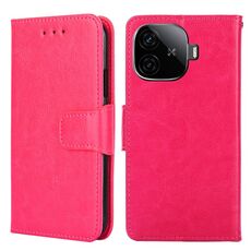 Per vivo iQOO Z9 Turbo Custodia in pelle con texture Crystal (rosso rosa)