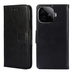 Per vivo iQOO Z9 Turbo Crystal Texture Custodia in pelle per telefono (nero)