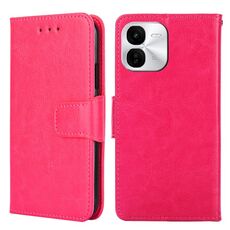 Per vivo iQOO Z9x 5G Custodia in pelle con texture di cristallo (rosso rosa)