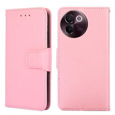 Per vivo V30e 5G Custodia per telefono in pelle con texture di cristallo globale (rosa)