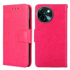 Per vivo Y38 5G / T3x Custodia per telefono in pelle con texture di cristallo globale (rosso rosa)