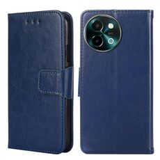 Per vivo Y38 5G / T3x Custodia per telefono in pelle con texture di cristallo globale (blu reale)