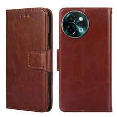 Per vivo Y38 5G / T3x Custodia per telefono in pelle con texture di cristallo globale (marrone)
