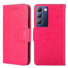 Per vivo Y100 5G IDN Custodia in pelle con texture di cristallo (rosso rosa)
