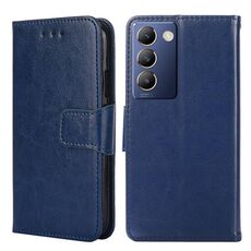 Per vivo Y100 5G IDN Custodia in pelle con texture di cristallo (blu reale)