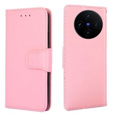 Per vivo X100s Custodia per telefono in pelle con texture di cristallo (rosa)
