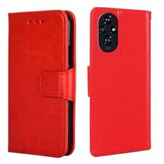 Custodia per telefono in pelle con texture di cristallo per Honor 200 5G (rosso)