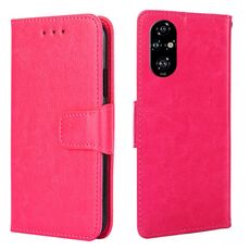 Per Honor 200 Pro 5G Custodia in pelle con texture di cristallo (rosso rosa)
