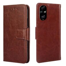 Per Honor 200 Pro 5G Custodia in pelle con texture di cristallo (marrone)