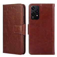 Per Honor 200 Lite 5G Custodia per telefono in pelle con texture di cristallo globale (marrone)