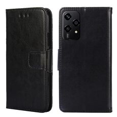 Per Honor 200 Lite 5G Custodia per telefono in pelle con texture di cristallo globale (nero)