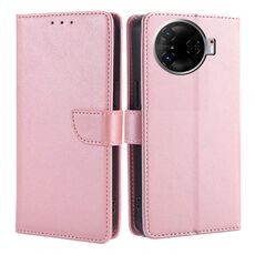 Per Tecno Camon 30 Pro 5G Custodia in pelle con fibbia a ribalta e texture in vitello (oro rosa)