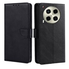 Per Tecno Camon 30 Custodia in pelle con fibbia a ribalta e texture in vitello (nero)