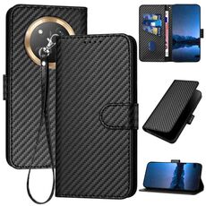 Per Honor X9c Global YX0070 Custodia in pelle con fibbia in fibra di carbonio con cordino (nero)