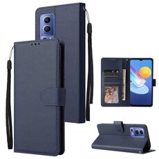 Per vivo Y72 5G Custodia per telefono in pelle multifunzionale con 3 slot per schede (blu navy)
