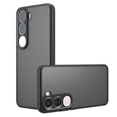 Per vivo Y300 / V40 Lite IDN Armor Precise Hole PC Hybrid TPU Custodia per telefono (nero satinato)