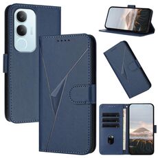 Per vivo Y19s Global Triangle Pattern Fibbia Chiusura Custodia in Pelle per Telefono (Blu Reale)