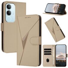 Per vivo Y19s Global Triangle Pattern Fibbia Custodia in pelle per telefono (oro)