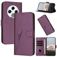 Per Tecno Spark 30 4G Custodia in pelle con fibbia a motivo triangolare (viola scuro)