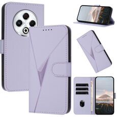 Per Tecno Spark 30 4G Custodia in pelle con fibbia a motivo triangolare (viola chiaro)