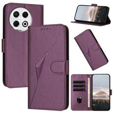 Per Tecno Spark 30 Pro 4G Custodia in pelle con fibbia a motivo triangolare (viola scuro)