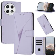 Per Tecno Spark 30 Pro 4G Custodia in pelle con fibbia a motivo triangolare (viola chiaro)