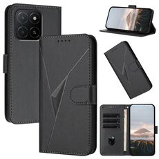 Per Honor X5b / X5b Plus Custodia per telefono in pelle con fibbia a forma di triangolo globale (nero)