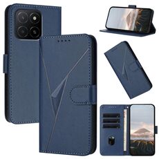 Per Honor X5b / X5b Plus Custodia per telefono in pelle con fibbia a forma di triangolo globale (blu reale)