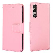Per Sony Xperia 1 VI Custodia in pelle con texture di cristallo (rosa)