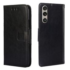 Per Sony Xperia 1 VI Custodia in pelle con texture di cristallo (nero)