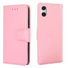Per Sony Xperia 10 VI Custodia in pelle con texture di cristallo (rosa)